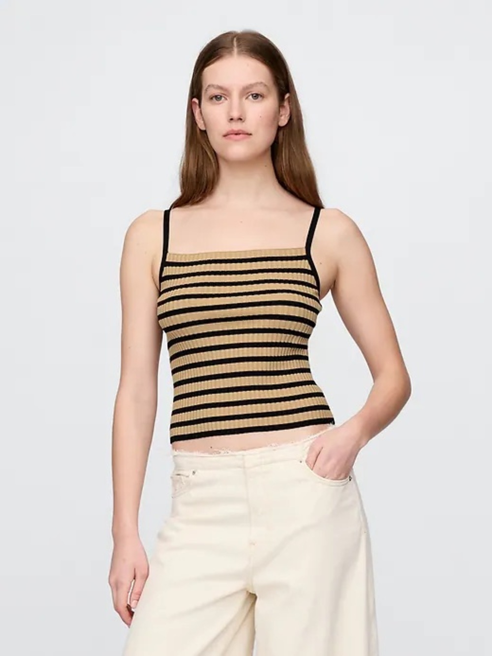GAP Olive Ribbed Square-Neck Cami - Picture 3 of 3